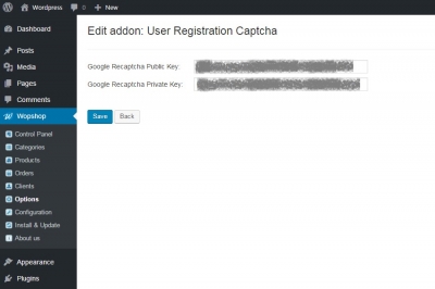 User registration captcha